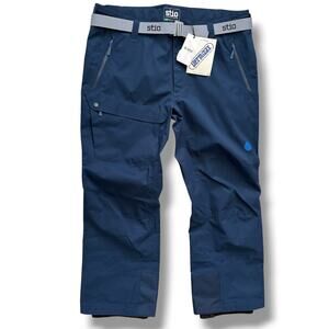 Stio Environ All Mountain Ski Pants Mens Sz XXL Shadown Blue 3L Belted
